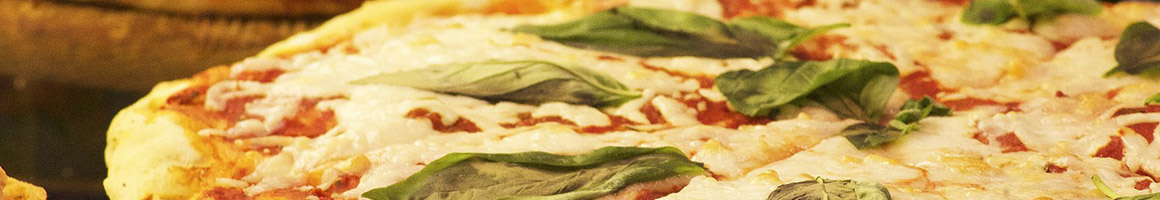 Eating Italian Pizza at Alex's Washington Gardens restaurant in Highwood, IL.